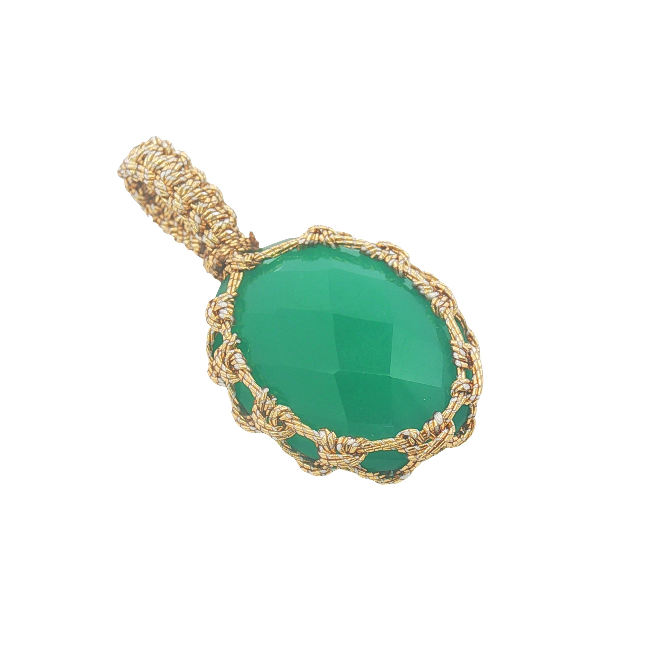Charms Johri Bazaar onyx verte et fil doré