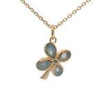Collier doré trèfle pierre naturelle zircon 42 cm
