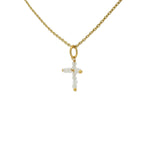 Collier doré petite croix en pierre de lune 42 cm