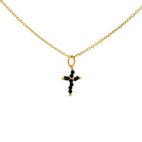 Gold necklace and stone cross