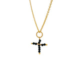 Gold necklace and stone cross