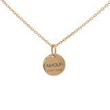 Collier doré petite médaille avec éclair et "amour" 42 cm