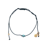 Bracelet cordon fin coloré petit oeil