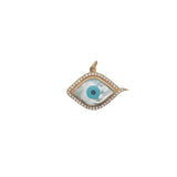 Charms doré oeil en nacre et zircons