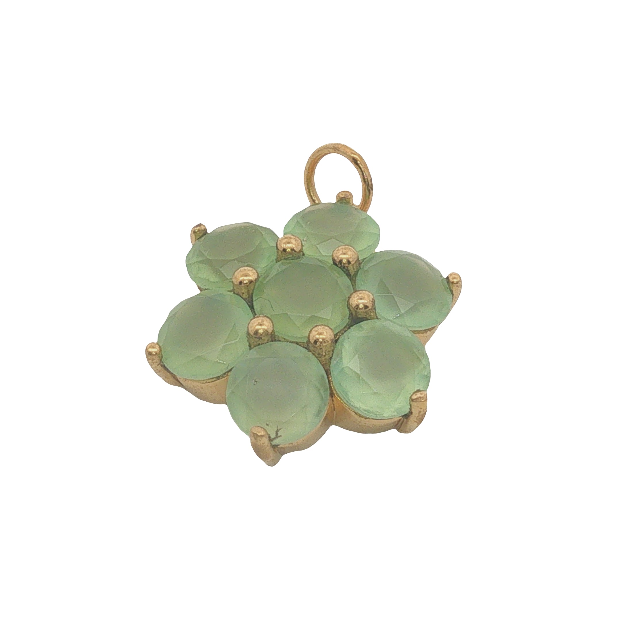 Charms doré fleur avec prehnite