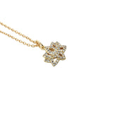 Collier doré fleur de lotus avec zircons 42 cm