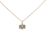Collier doré fleur de lotus avec zircons 42 cm