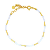 Gold stone and tube bracelet