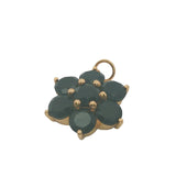 Charms doré fleur avec onyx noire