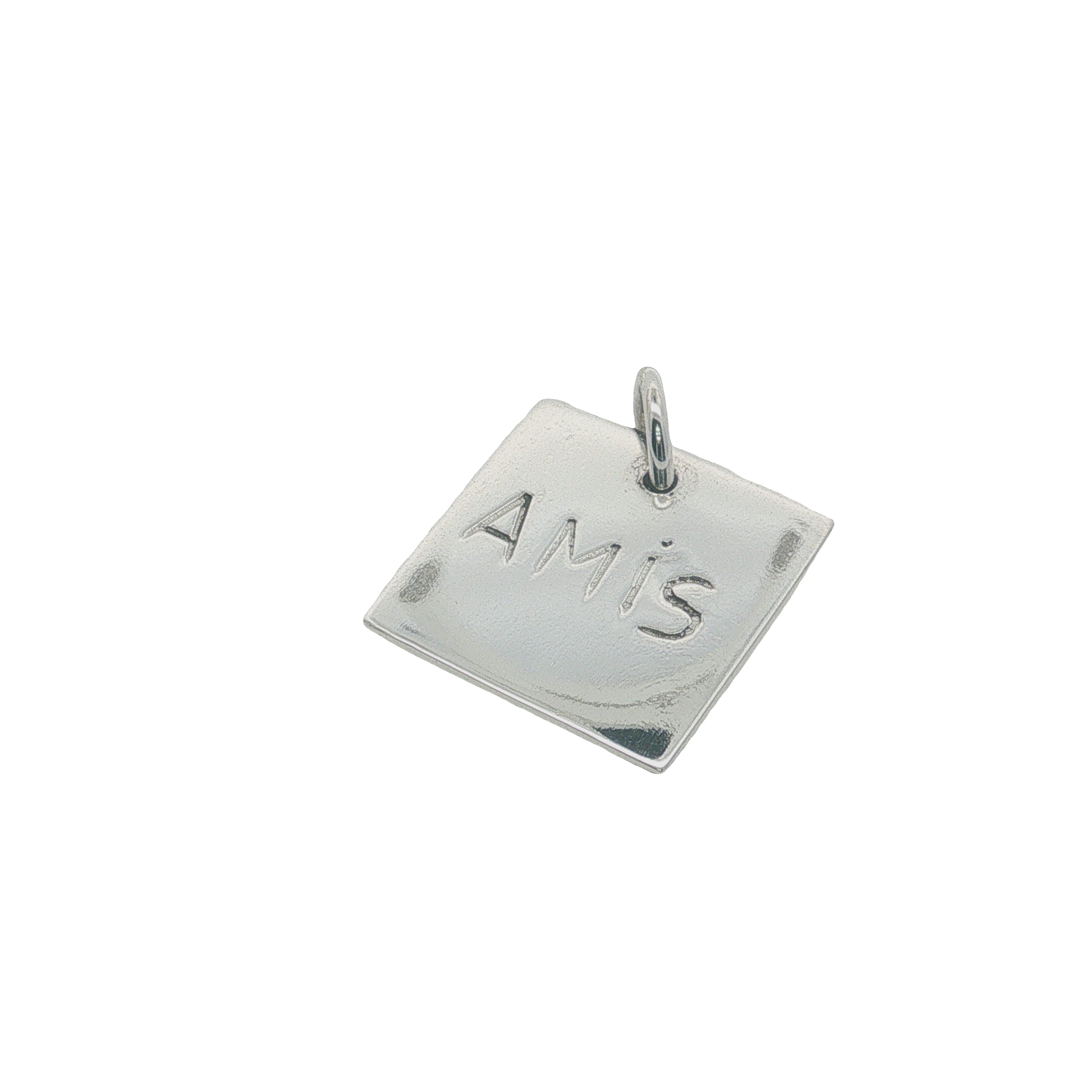 Charms argent 925 plaque carrée "amis pour la vie"