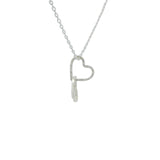 Collier en argent 925 coeurs martelés entrelacés 42 cm
