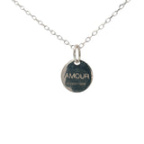 Collier en argent 925 petite médaille éclair "amour" 42 cm