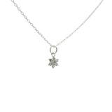 Collier en argent 925 petite fleur avec zircons 42 cm