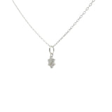 Collier en argent 925 petite fleur avec zircons 42 cm