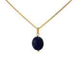 Collier doré petite fleur lapis lazulis 42 cm