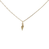 Collier doré petit coquillage avec zircon 38 cm