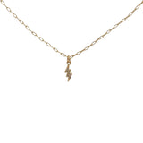 Collier doré mini éclair avec zircons 38 cm