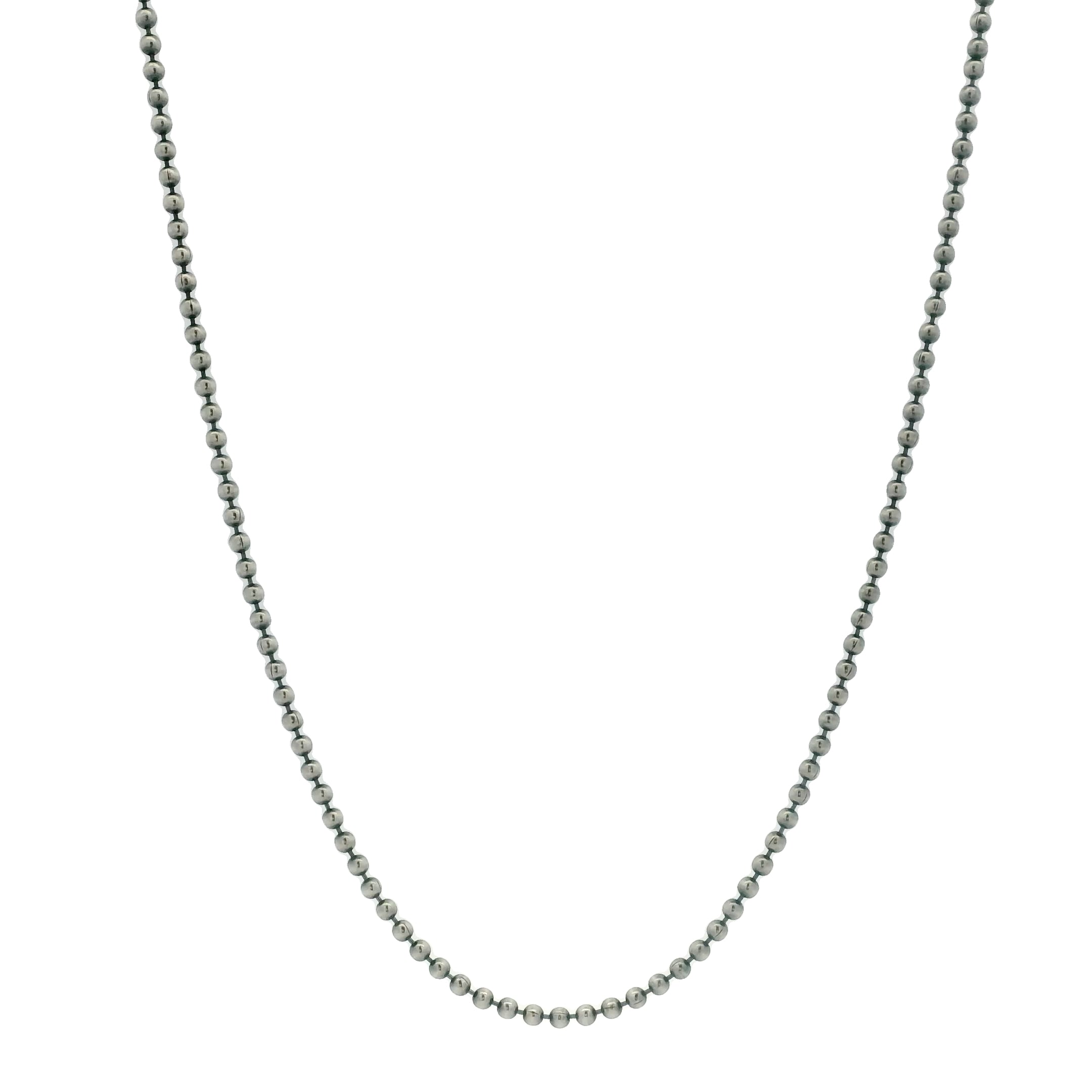 Collier en argent 925 oxydé mate maille boule 50 cm