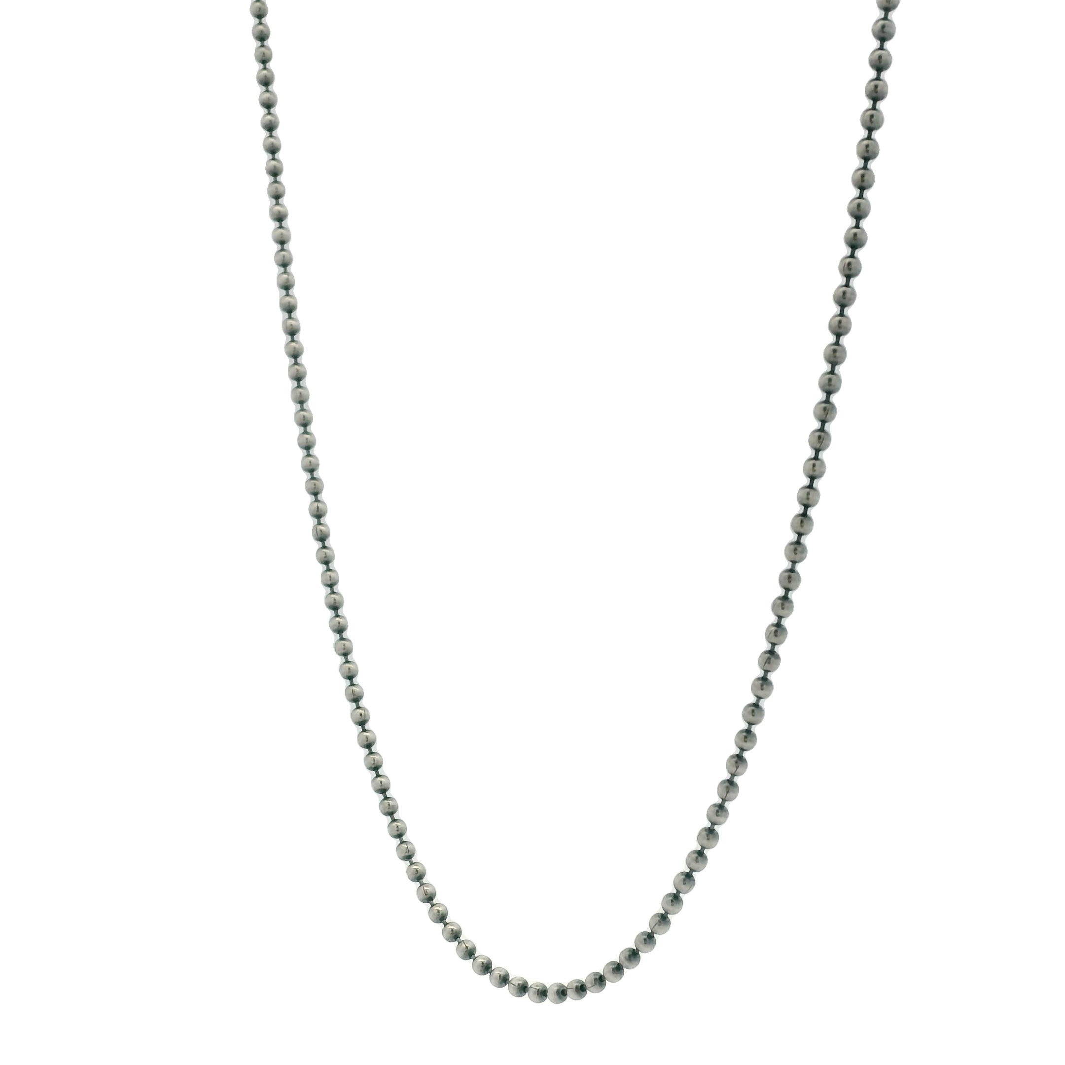 Collier en argent 925 oxydé mate maille boule 50 cm