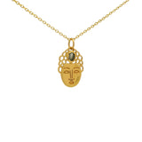 Golden Buddha and natural stone necklace