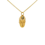Golden Buddha and natural stone necklace