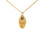 Golden Buddha and natural stone necklace