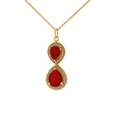 Gold infinity stone and zircon necklace