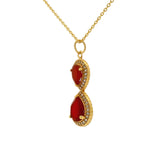 Gold infinity stone and zircon necklace