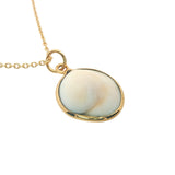 Collier doré oeil de Sainte Lucie cerclé doré 42 cm