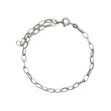 Bracelet homme argent 925 oxydé mate maille jaseron ovale