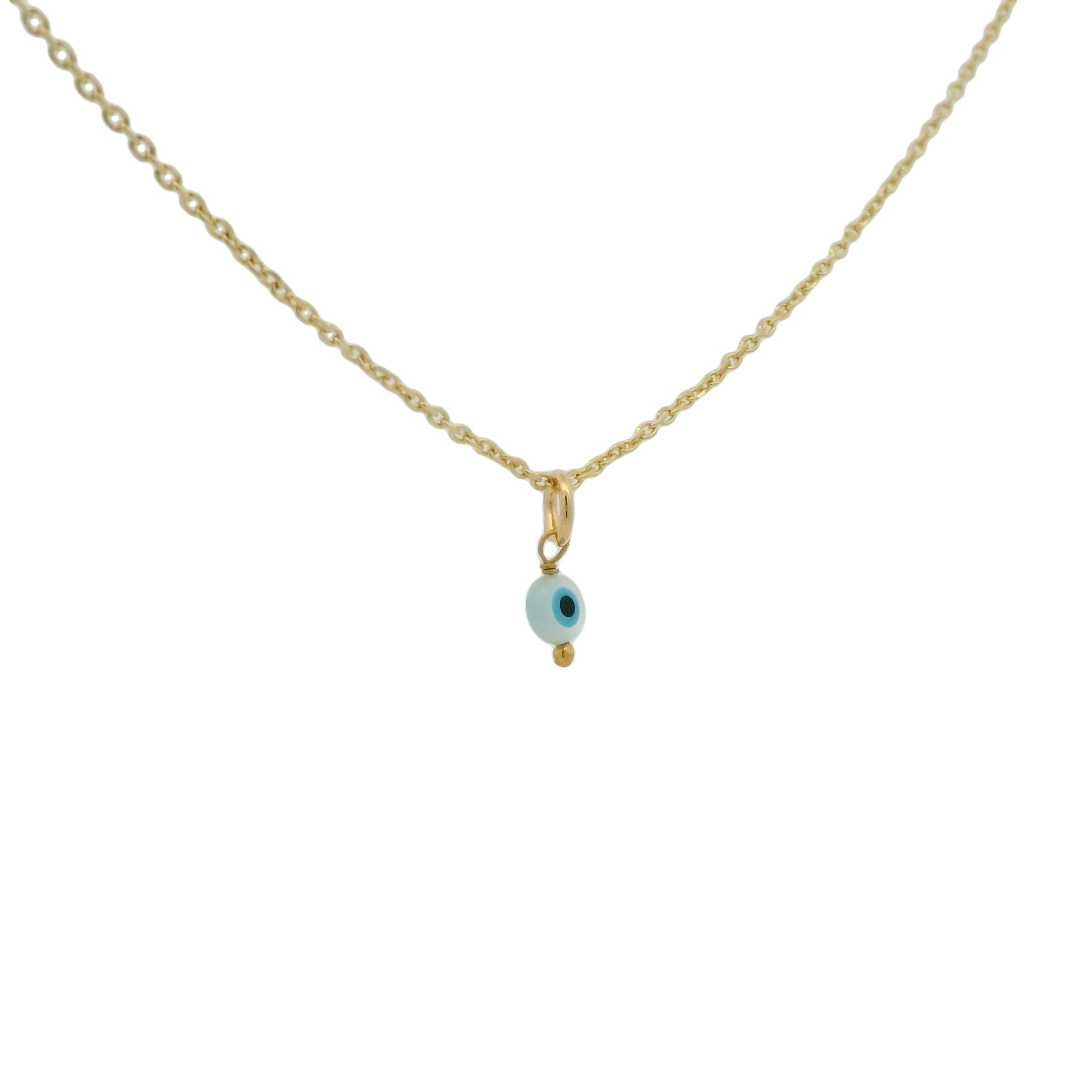 Collier doré petit oeil nacre 42 cm