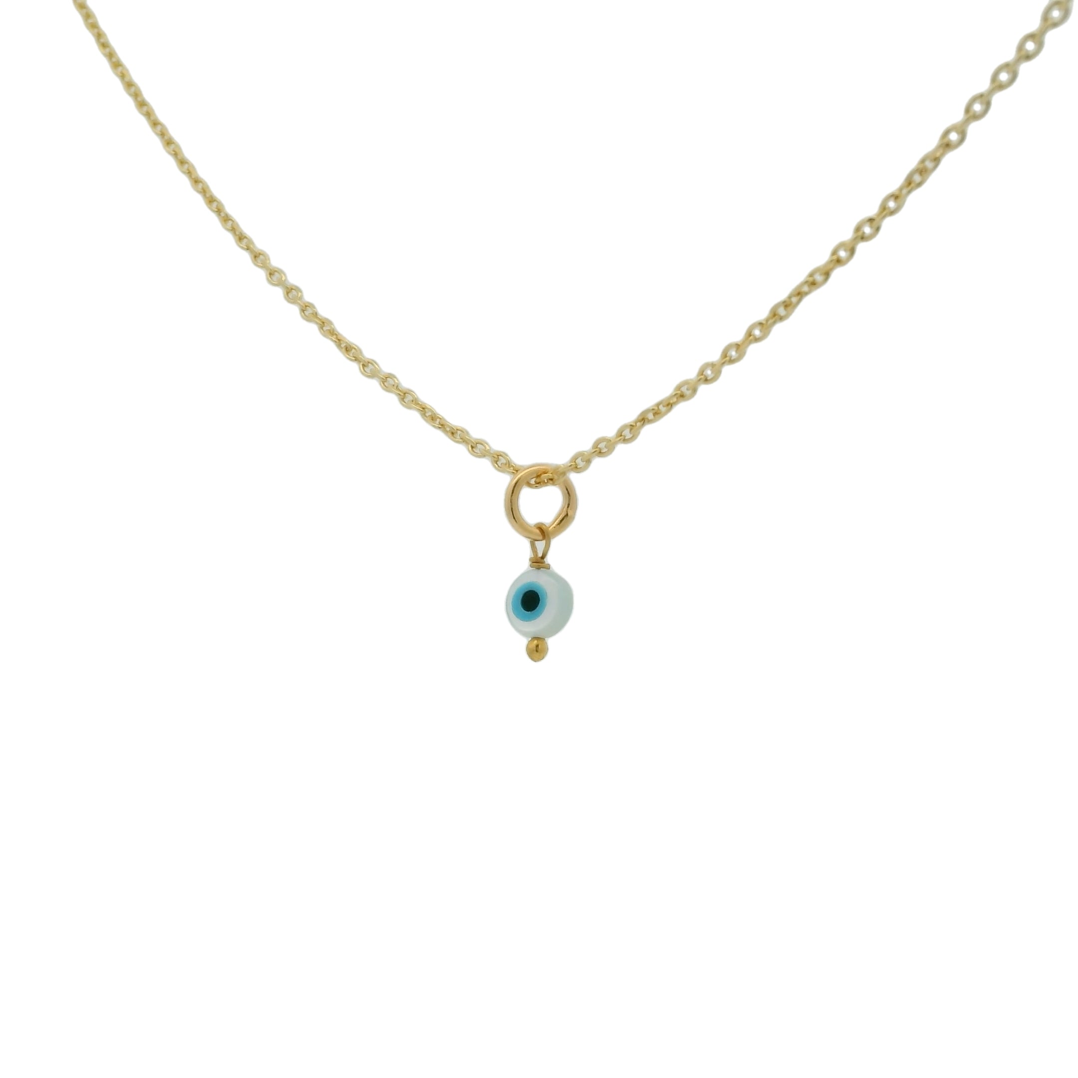 Collier doré petit oeil nacre 42 cm