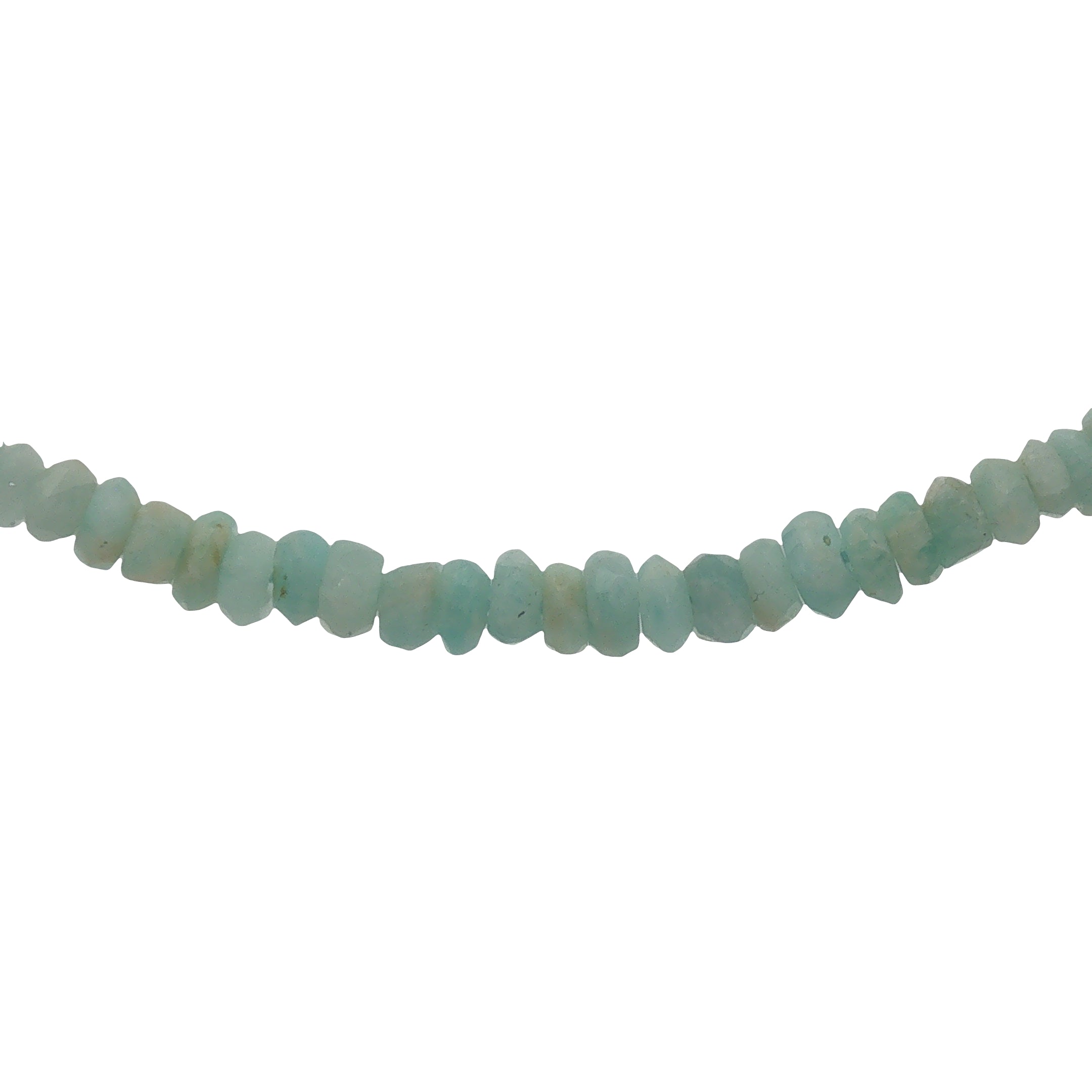 Collier doré avec pierres facettées en amazonite 40 cm