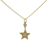 Gold star necklace with stone and zircons