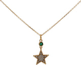 Collier doré étoile pierre et zircons