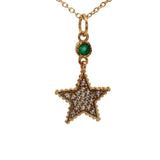 Collier doré étoile pierre et zircons
