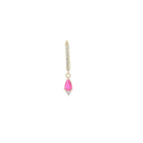 Mini gold hoop with zircons and pear zircons