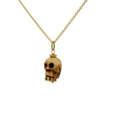 Collier doré tête de mort beige 42 cm