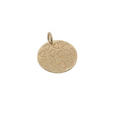 Charms doré médaille avec coeurs et "miracle"  gravés