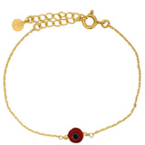 Golden bracelet with red eye and golden beads