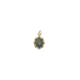 Charms doré médaillon ovale avec labradorite et étoiles