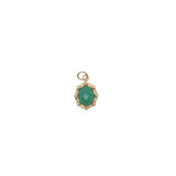 Charms doré médaillon ovale avec onyx verte et étoiles
