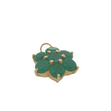 Charms doré fleur en onyx verte