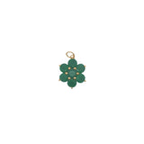 Charms doré fleur en onyx verte