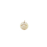 Charms doré médaille "carpe diem" et coucher de soleil