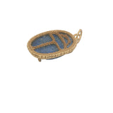 Charms doré lapis lazuli cabochon et scarabée doré