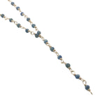 Collier doré base chapelet chaine rosary lapis lazuli 54 cm