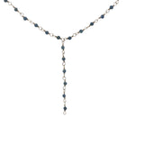 Collier doré base chapelet chaine rosary lapis lazuli 54 cm