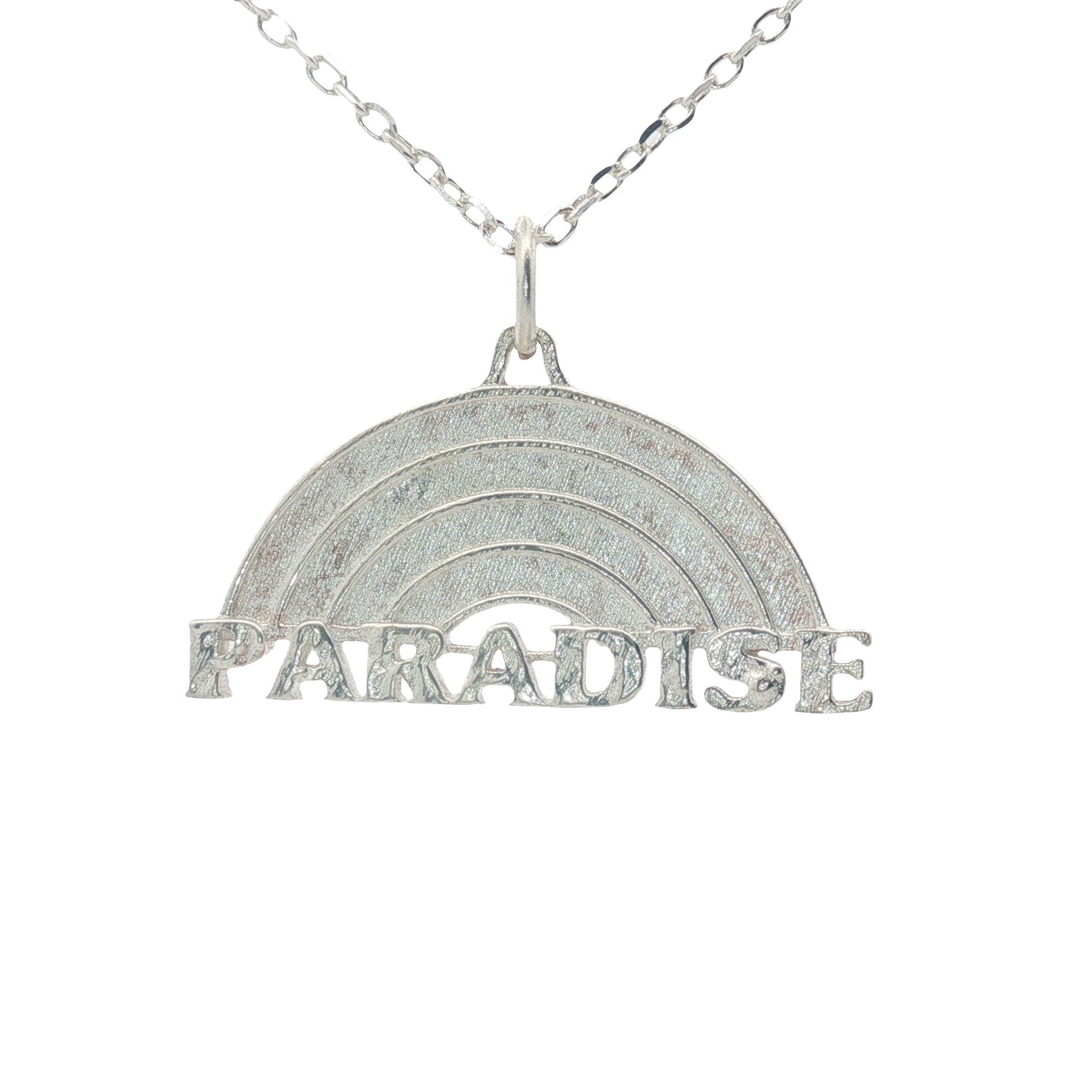 Collier argent 925 arc en ciel paradise 42 cm