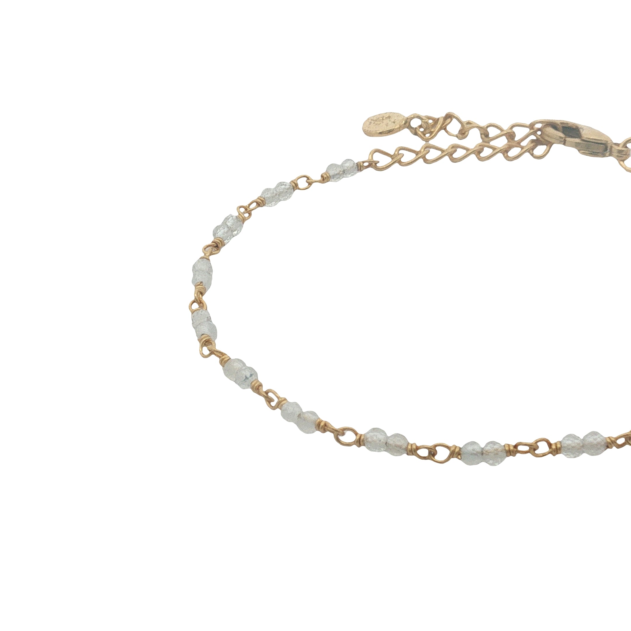 Bracelet doré avec duo de pierre de lune